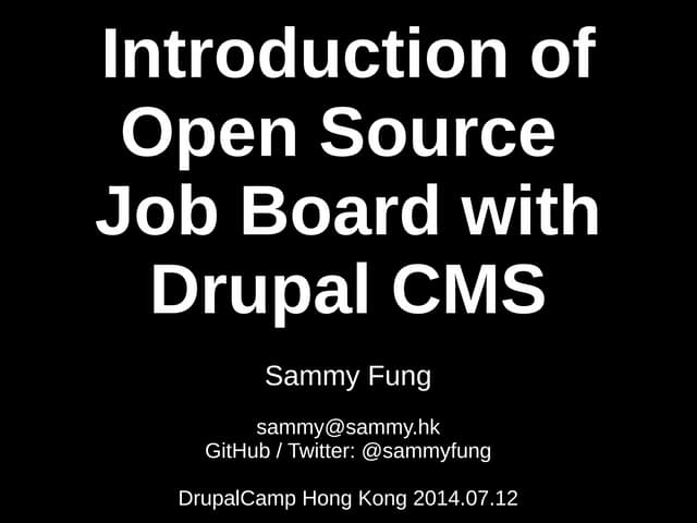 Introduction of Open Source Job Board with Drupal CMS