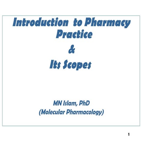Introduction of pharmacy,