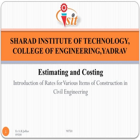 introduction of rate analysis for various items.pptx