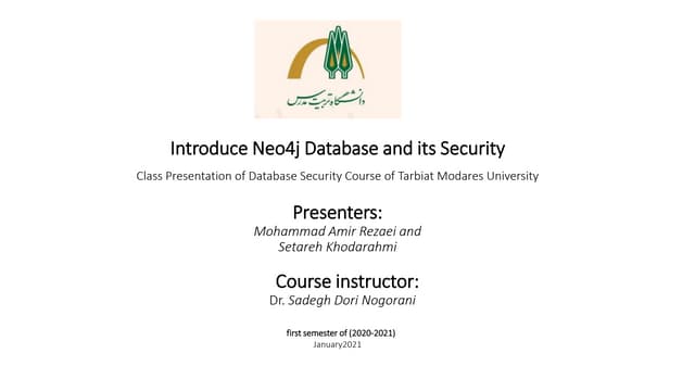 Introduction of security in neo4j database