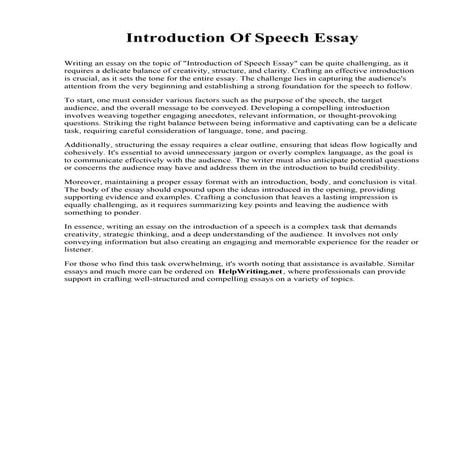 Introduction Of Speech Essay.pdf