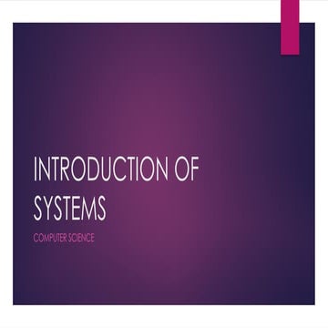 Comprehensive Introduction to Systems in Computer Science and System ...