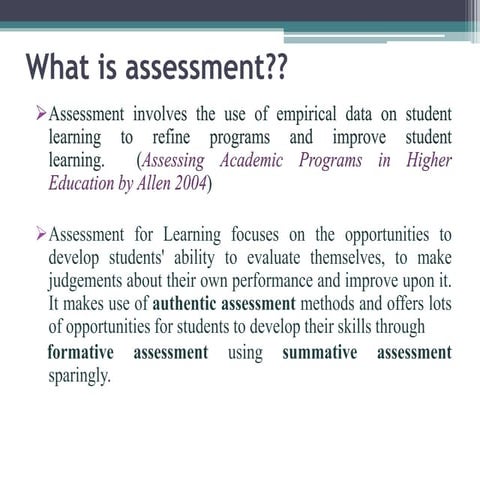 Introduction of teaching assessment