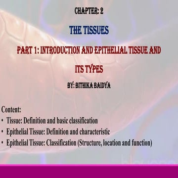 Introduction of tissue - Epithelial tissue