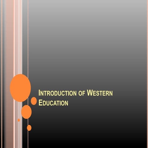 Introduction of western education