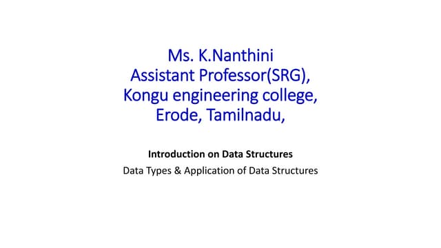 Introduction on Data Structures