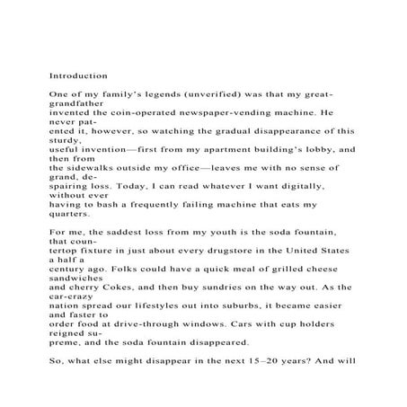 IntroductionOne of my family’s legends (unverified) was th.docx