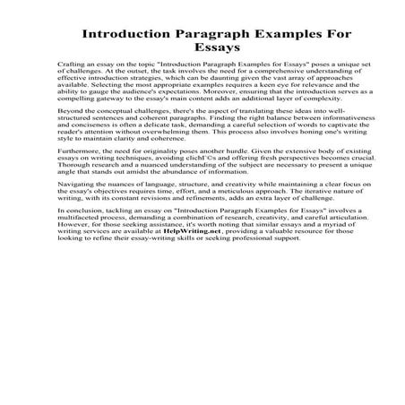 Introduction Paragraph Examples For Essays.pdf
