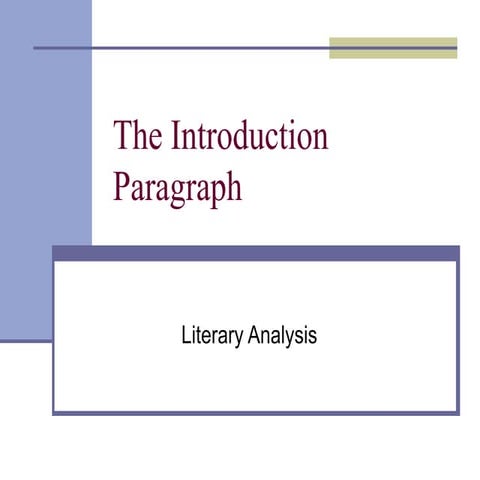 introduction powerpoint for literary analysis.ppt