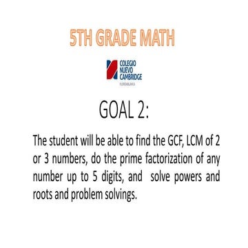 Introduction presentation for class gcf, lcm, prime factorization, powers roots