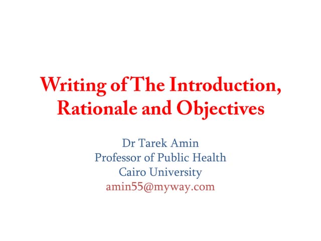 Rationale essay