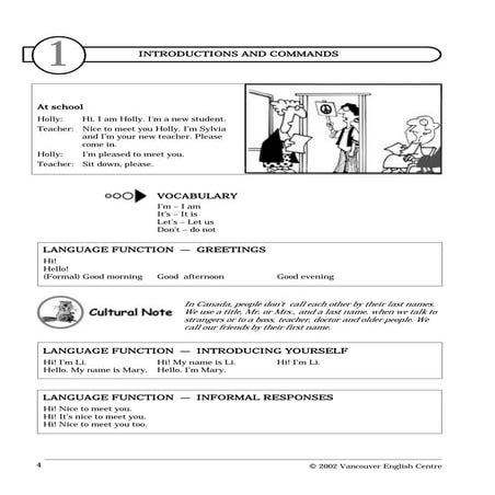 Introductions And Commands Class | PDF