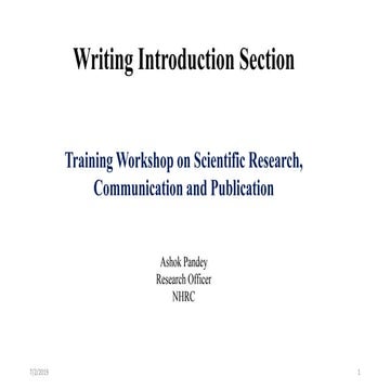 Writing Introduction for Manuscript (scientific writing) | PPTX
