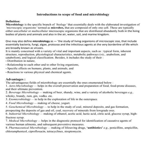 Introductions to scope of food and microbiology.doc
