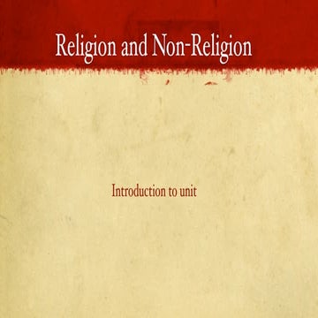 Introduction+ Syllabus Point 1 (Animism Etc) | KEY