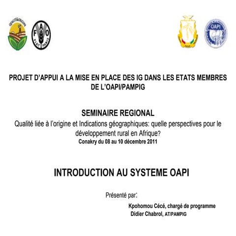 Protection of Geographical Indications - international legal framework ...