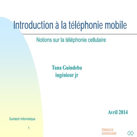 Introduction à la téléphonie mobile