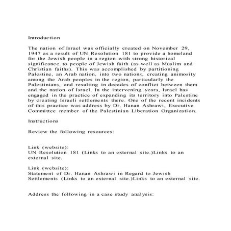 IntroductionThe nation of Israel was officially created on N | PDF
