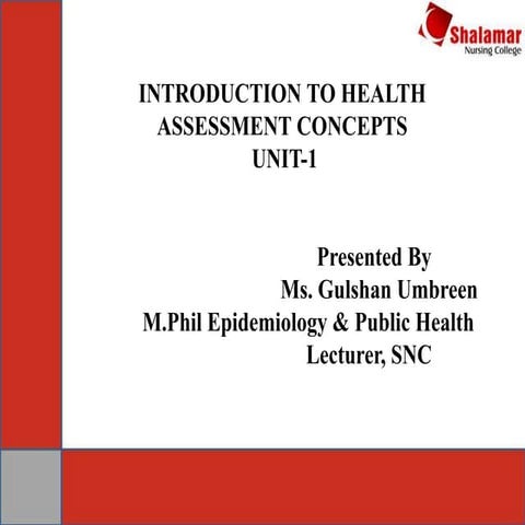 Introduction to Health Assessment unit-1