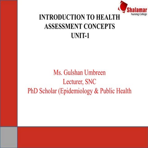Health Assessment Concepts