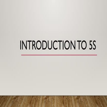 Introduction to 5S methodology from Japan
