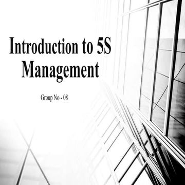Introduction to 5 s management