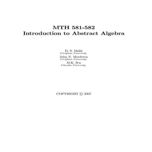 Introduction to abstract algebra