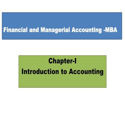 Introduction to Accounting by Dr. Suresh Vadde