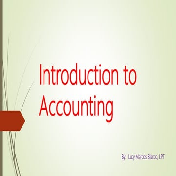 Introduction to accounting  (FABM 1 for Senior High Students)