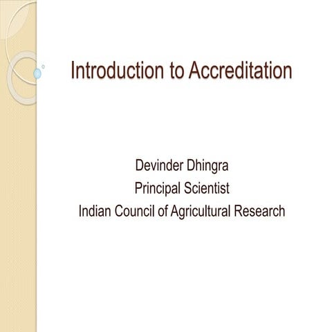 Introduction to accreditation 