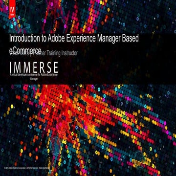 Introduction to Adobe Experience Manager based e commerce