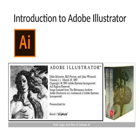 Introduction to Adobe Illustrator(The Hiostory and tools)