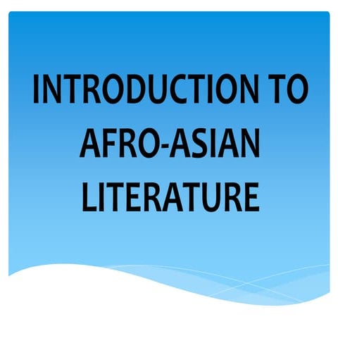 Introduction to Afro-Asian Literature
