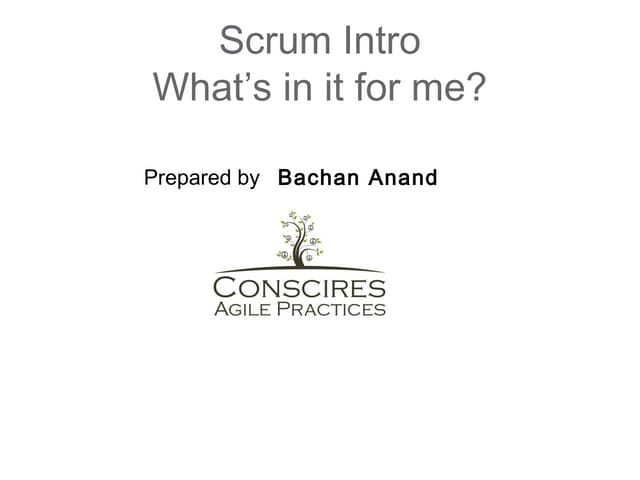 Introduction to Agile & Scrum