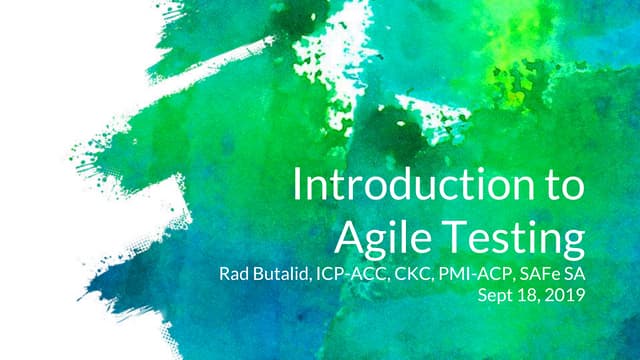 Introduction to Agile Testing