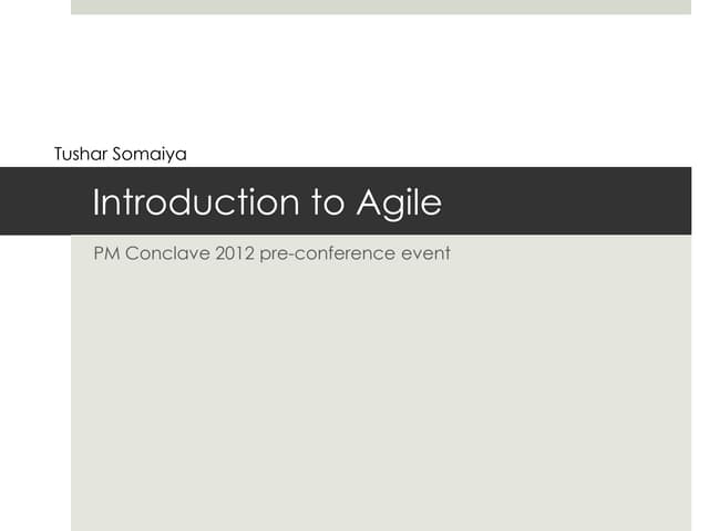 Introduction to agile