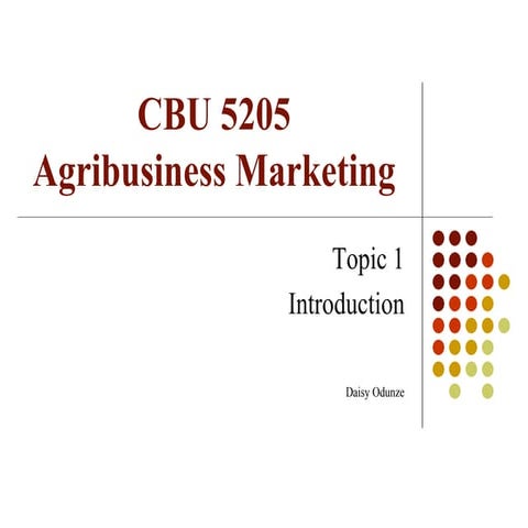 Introduction to agribusiness marketing