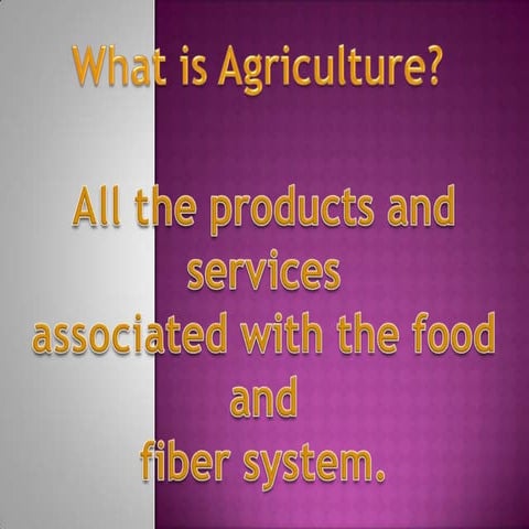 Introduction to agriculture handout
