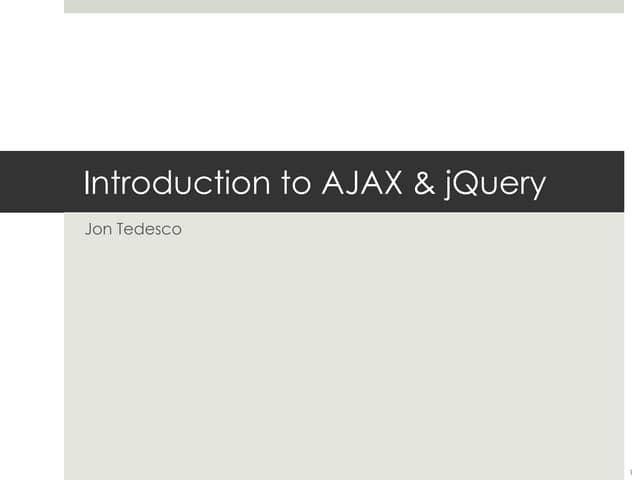 Introduction to AJAX