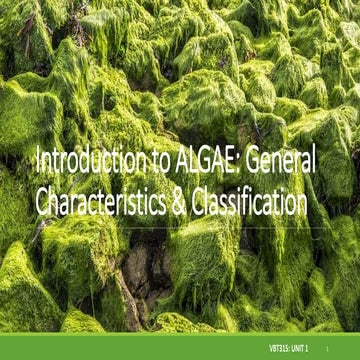 Introduction to Algae and its classification