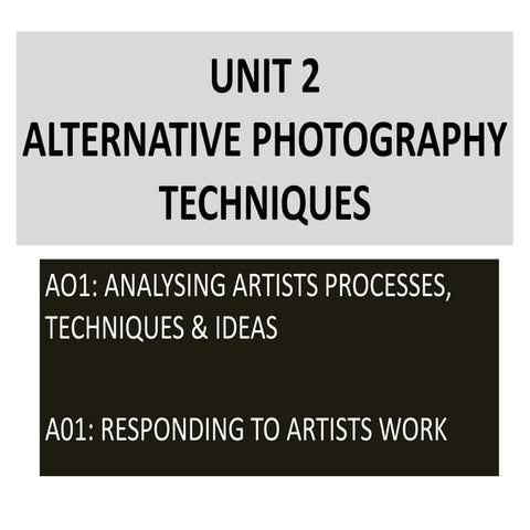 Introduction to alternative photography techniques powerpoint 2016