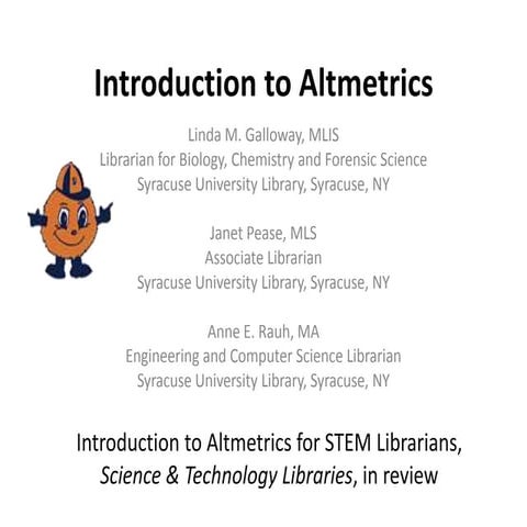 Introduction to Altmetrics 