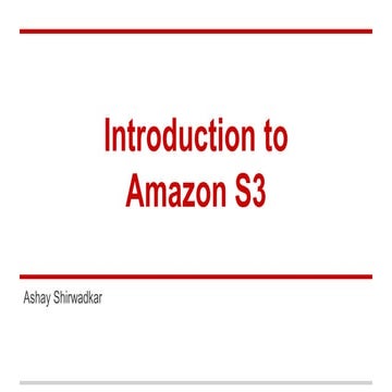 Introduction to Amazon S3 | PPTX