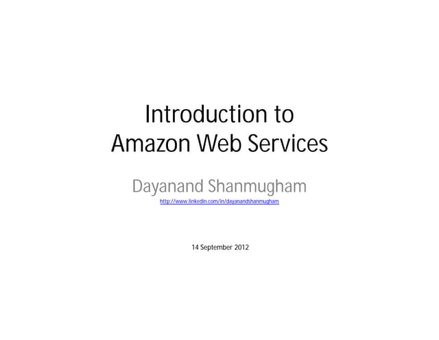 Introduction to Amazon Web Services