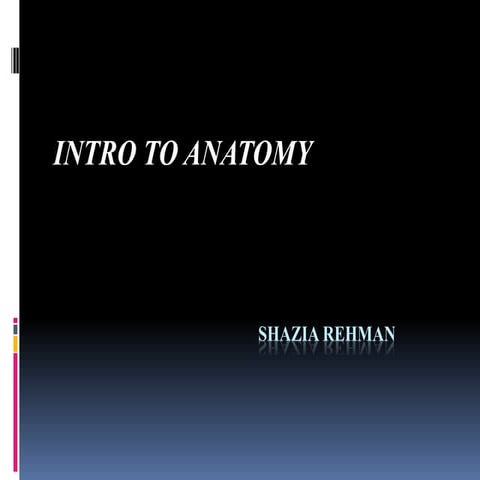 Introduction to anatomy