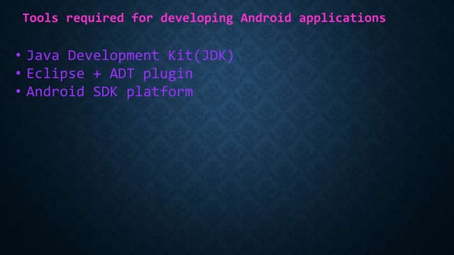 Introduction to android coding
