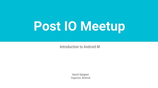 Introduction to Android M