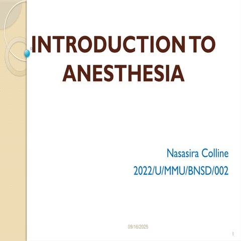 Introduction to anesthesia and associated notes pptx