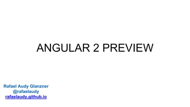 Introduction to angular 2