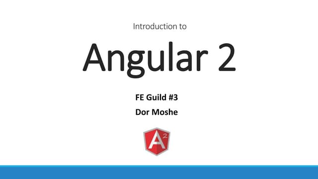 Introduction to angular 2